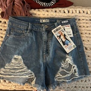 Super High rise vintage jean shorts- rewash size 11